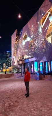 Clive in Federation Square